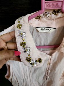 Cute Embroidered Collar Top with diamond 💎