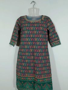 Green Printed Kurta Set For Women&#39;s