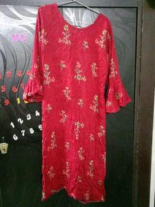 Elegant Red Floral Kurta