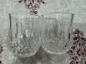 Crystal Glass set of 2( Amrut amalgam embossed)