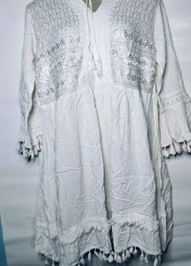 White Pure Cotton Kurti 🤍