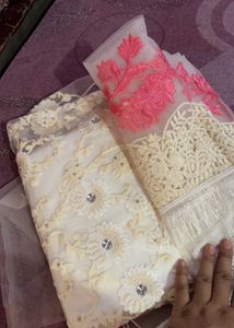 New With Tag Beautiful Net Suit Very Pretty Sleeves Embroidery Dupatta