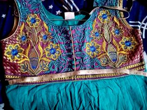 Ethnic Frock (Anarkali For Women) + Blue Skirt