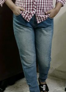 High-Waisted Denim Jeans