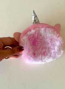 Cutest furry pink mini purse