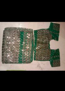 Emerald Green Sequined Sari