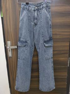 Acid Wash Grey Jeans
