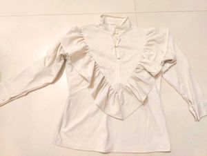 Ruffled Button-Up Blouse
