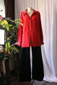 Red Oversized Shirt Without Shoulder Belt