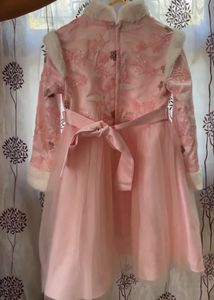 Pink Floral Embroidered Dress