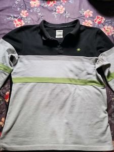 Color Block Long Sleeve Polo