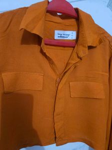 Orange Crop Top Shirt