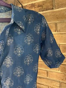 Blue Printed Jumpsuit