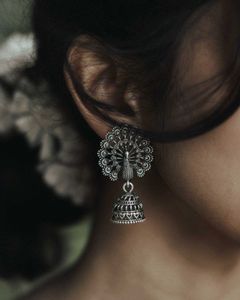 Peacock Jhumka Earrings