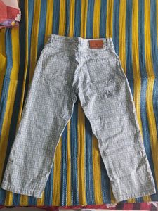 Patterned Denim Jeans