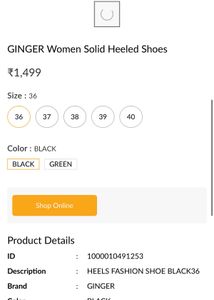 GINGER BY LIFESTYLE BALLERINA BLACK HEELS🎀