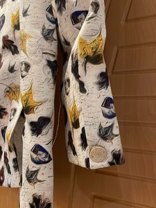 Floral Print Mandarin Collar Jacket