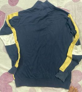 Men’s Navy Blue &amp; Yellow Cotton Sweatshirt