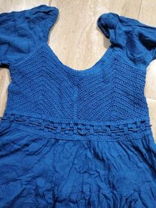Blue Peasant Blouse