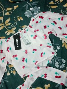 Cherry Print Crop Top