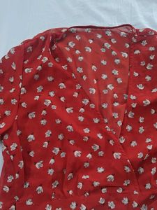 Floral Tie Front Crop Top