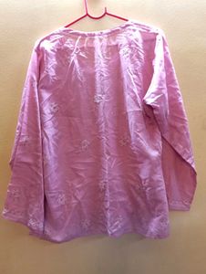 Pink Embroidered Tunic Top