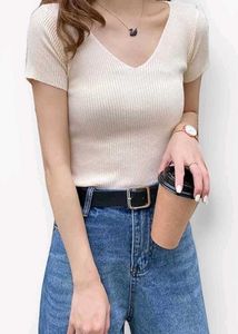 Ribbed V-Neck Top