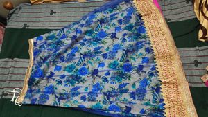 Floral Print Lehanga with Gold Border