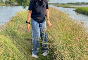 Straight Fit High Waist Blue Jeans