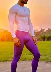 Men's Purple Active Leggings