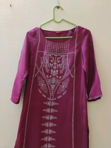 Magenta W Kurta
