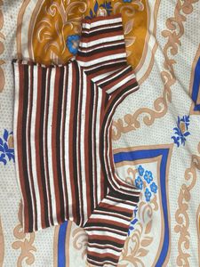 Cute Multicolour Crop Top With Boatneck Style