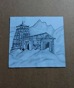 Kedarnath Temple Pencil Sketch