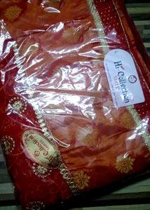 Elegant Red &amp; Orange Saree