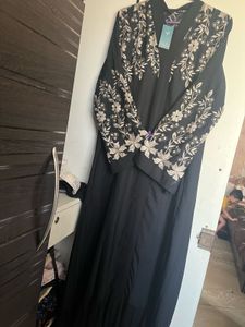 Elegant Black Embroidered burkha