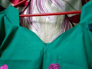 Teal &amp; Red Salwar Kameez