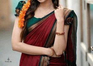 Elegant Maroon Saree