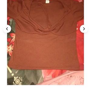Brown Long Sleeve Top