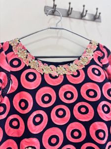 Pink &amp; Navy Kurta