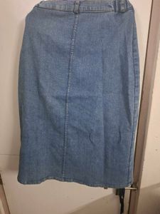 Denim Button-Down Skirt
