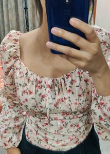Floral Puff Sleeve Top