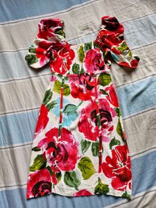 Mini Dress Flower Design Xs