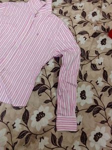 Oversized Pink White Stripes Shirt