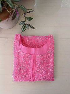 Pink net Kurti
