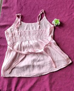 Pink Embroidered Cami Top