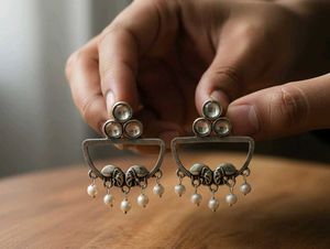 Silver Tone Drop Earrings