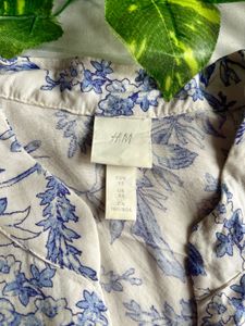 H&amp;M Women’s Blue and White Toile Dress