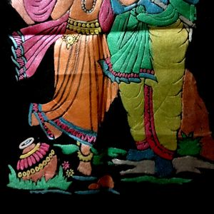 Radhe Krishna Cloth Painting