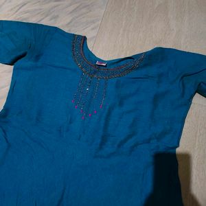 💙 Elegant Teal Blue Anarkali Kurti 💙