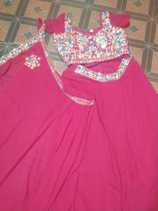 Pink Bollywood Dhoti Lehenga Sari With Jacket ✨